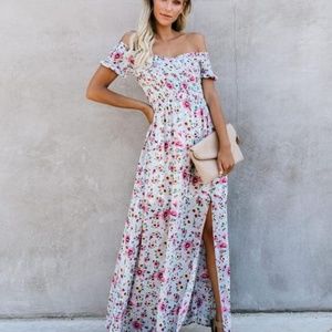 Kahlo Floral Smocked Maxi Dress